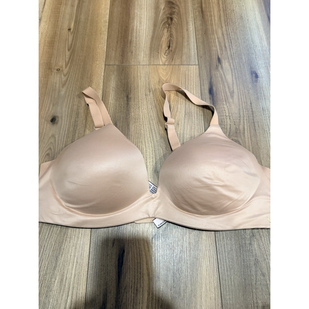 Victorias Secret Bra 36C Beige Lined Semi Demi Padded Soft Underwire